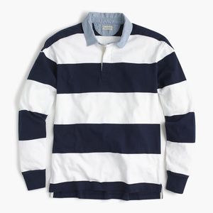 J.Crew | Men's Rugby Shirt In Blue-and-white Stripe
